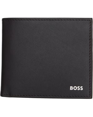 BOSS Logo Stamp Leather Wallet - Black