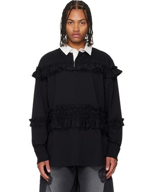 Simone Rocha Polo De Rugby Noir À Volants