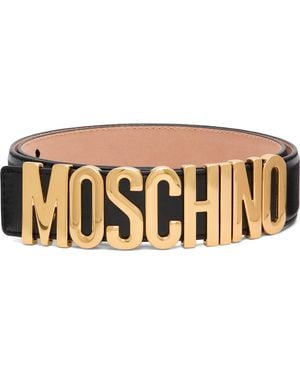 Moschino Logo Hardware Belt - Black