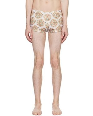 Commas Painted Flower Square Swim Briefs - Natural
