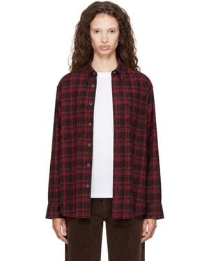 DUNST Chemise Rouge En Flanelle À Carreaux Et À Boutons