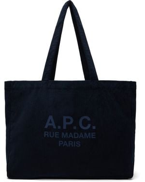 A.P.C. Diane 'Rue Madame' Shopping Tote - Blue