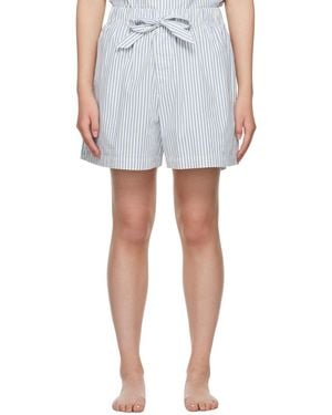 Tekla Striped Pyjama Shorts - White