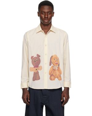 Small Talk Studio ベージュ Stuffed Animal Print Teddy Bears シャツ - ブラック
