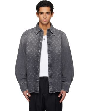 Marine Serre Moon Laser Ls Denim Shirt - Gray