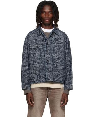 Needles Crocodile Jacquard Short Denim Jacket - Blue