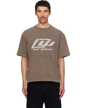 Off-White c/o Virgil Abloh 'Ow' Racing Skate T-Shirt - Brown