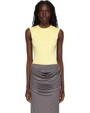 Paris Georgia Basics Yellow Cut-out Bodysuit - Black