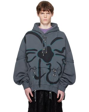 Collina Strada Pull À Capuche Burst Gris - Bleu