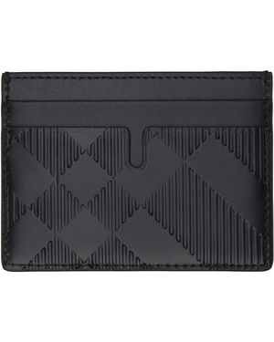 Burberry Embossed Check Card Holder - Black