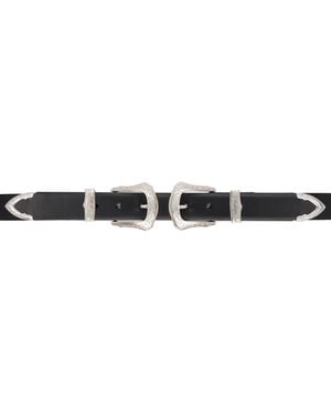Toga Double Buckle Wide Belt - Black