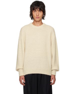 stein Pull Blanc Cassé En Tricot De Mohair À Fils Métalliques - Neutre