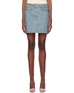 Moschino Blue Faded Denim Miniskirt