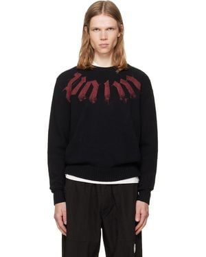 Palm Angels Pull Noir À Logo Surdimensionné