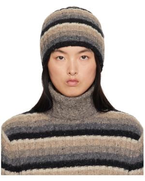ERL Striped Beanie - Black