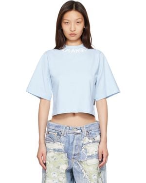 Palm Angels Neck Logo Boxy T-shirt - Blue