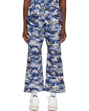 Palm Angels ブルー& Sharks トラウザーズ