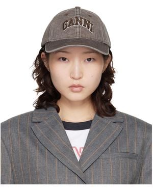 Ganni Washed Canvas Cap - Grey