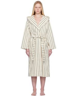 Tekla Off- & Terry Hooded Bathrobe - Multicolour