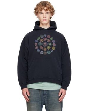 Balenciaga Logo Spiral Medium Fit Hoodie - Blue