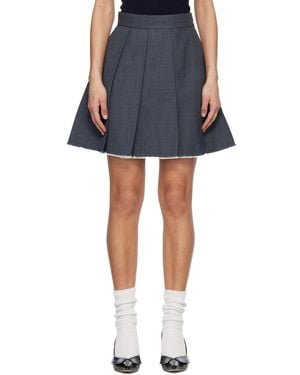 ShuShu/Tong Ssense Exclusive Pleated Raw Hem Miniskirt - Blue