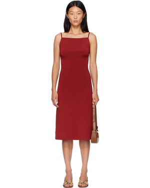 Ferragamo Knitted Slip Midi Dress - Red