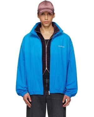 Acne Studios Logo Zipper Jacket - Blue