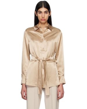 MM by Max Mara Gold Belted Shirt - Natural