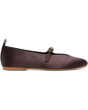 JW Anderson ブラウン サテン バレエシューズ