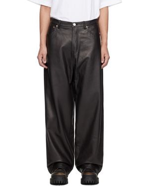 Vetements Grained Leather Trousers - Black