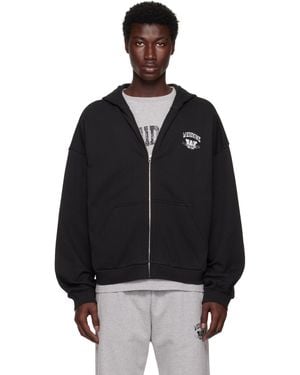 we11done Collegiate Zip-Up Hoodie - Black