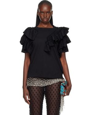 Dries Van Noten Ruffled T-Shirt - Black