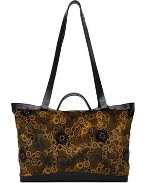 Dries Van Noten Khaki Medium Zip-Top Tote - Brown