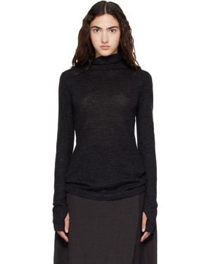 Lauren Manoogian Fine Funnel Turtleneck - Black
