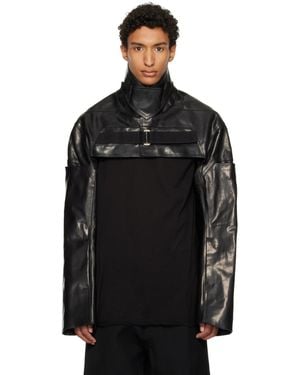 Rick Owens Tower Mac Cropped Leather Jacket - Black