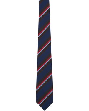 Drake's Striped Tie - Black