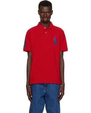 Polo Ralph Lauren レッド Big Pony カスタム スリムフィット メッシュ ポロシャツ
