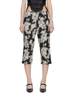 Anna Sui Off- Rose Capri Trousers - Black