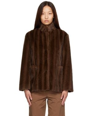 NOTHING WRITTEN Misha Faux Fur Jacket - Brown