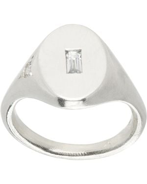 Seb Brown Long Signet Ring - Metallic