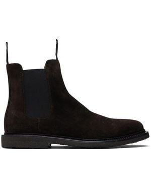Common Projects Bottes Chelsea Brunes En Suède Ciré - Noir