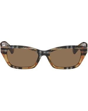 Burberry Check Rectangle Sunglasses - Brown