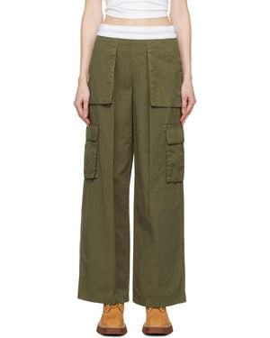 Alexander Wang カーキ Cargo Rave トラウザーズ - グリーン