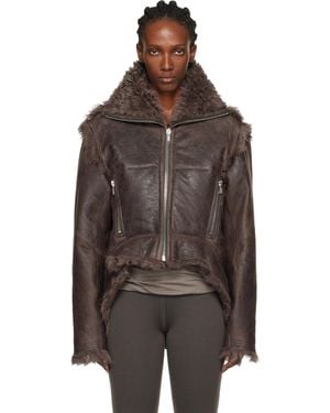 Rick Owens Concordians Exploder Reversible Shearling Jacket - Brown