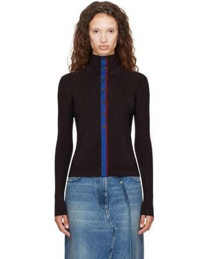Dries Van Noten Ribbed High Neck Jumper - Black