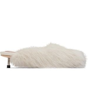 Simone Rocha Off- Faux Fur Mule Heels - White