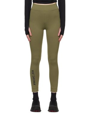 Moncler カーキ ブリーザブル レギンス - グリーン