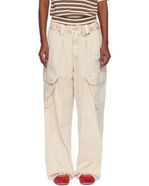 Maison Mihara Yasuhiro Off- Front Back Combined Cargo Trousers - Natural