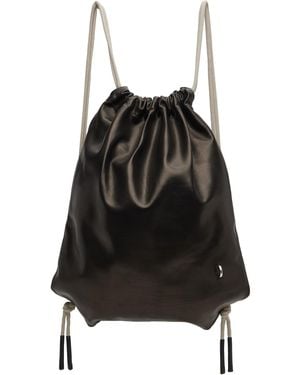 Rick Owens Off- Concordians Drawstring Backpack - Black