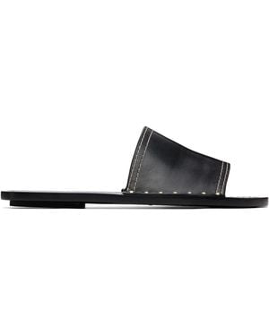 TOTEME Studded Leather Slide Sandals - Black